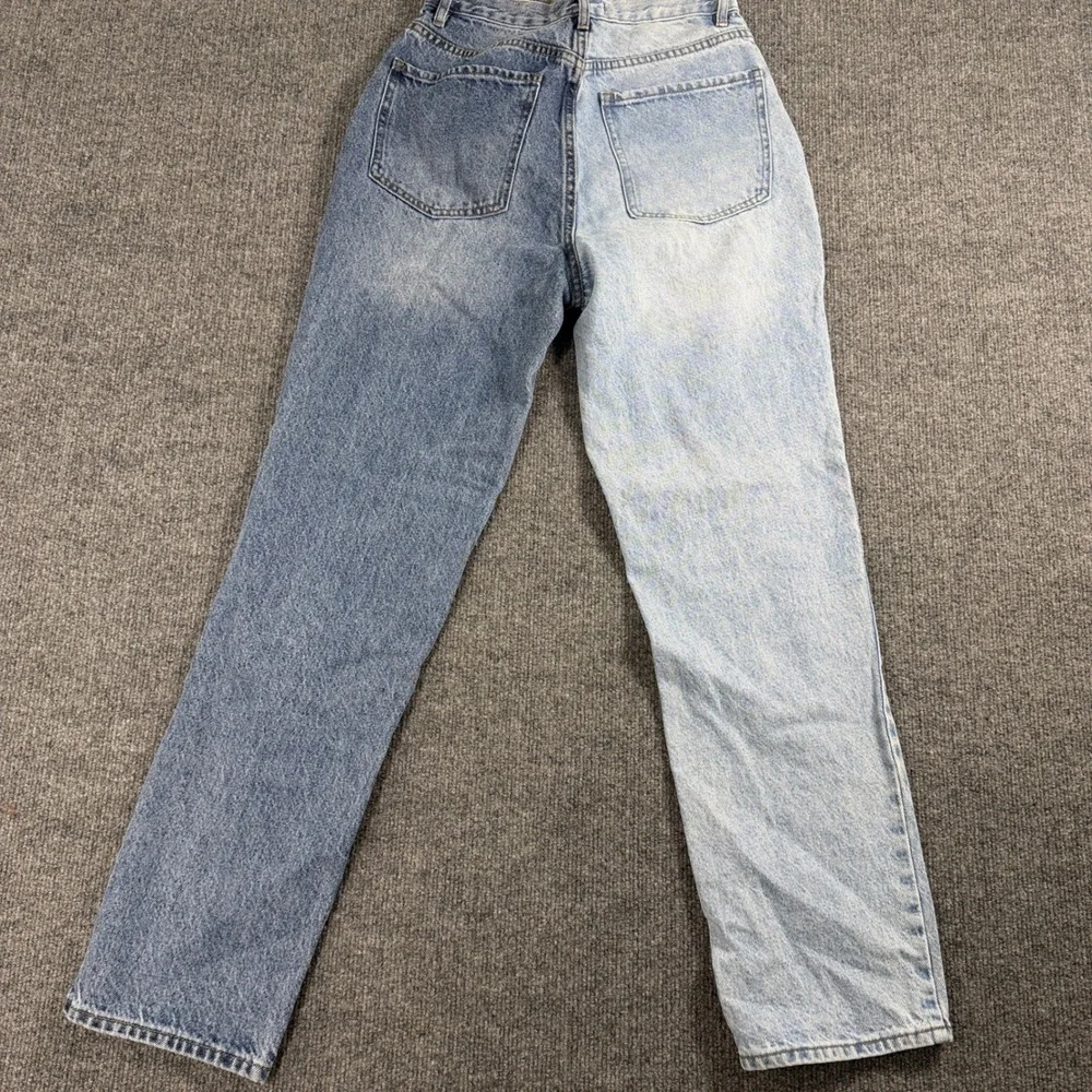 PacSun Two Tone Split Wash Dad‎ Jean High Waisted Blue Denim Size 26